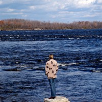 Women standing on rock in the Ottawa River