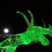 Dragon ice sculpture during Winterlude