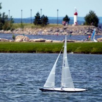 Remote controlled sail boat at Andrew Haydon Park